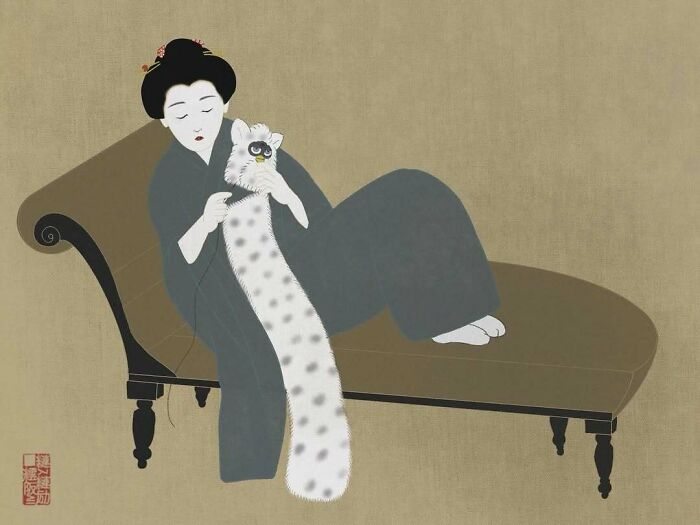 This Japanese Artist Uses Traditional Painting Styles In Modern Ways, Here Are 52 Of Their Best Works