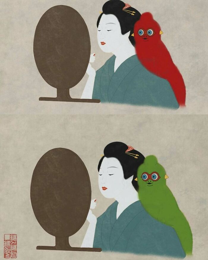 This Japanese Artist Uses Traditional Painting Styles In Modern Ways, Here Are 52 Of Their Best Works