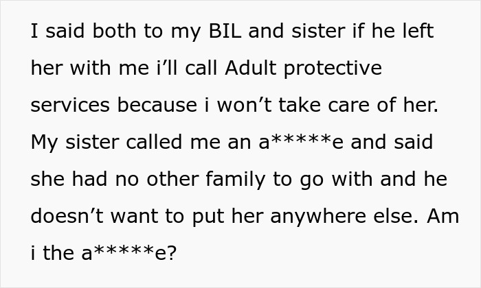 BIL Tries To Dump Grandma On Wife’s Siblings, Sis Called Selfish As She Refuses To Take Care Of Her