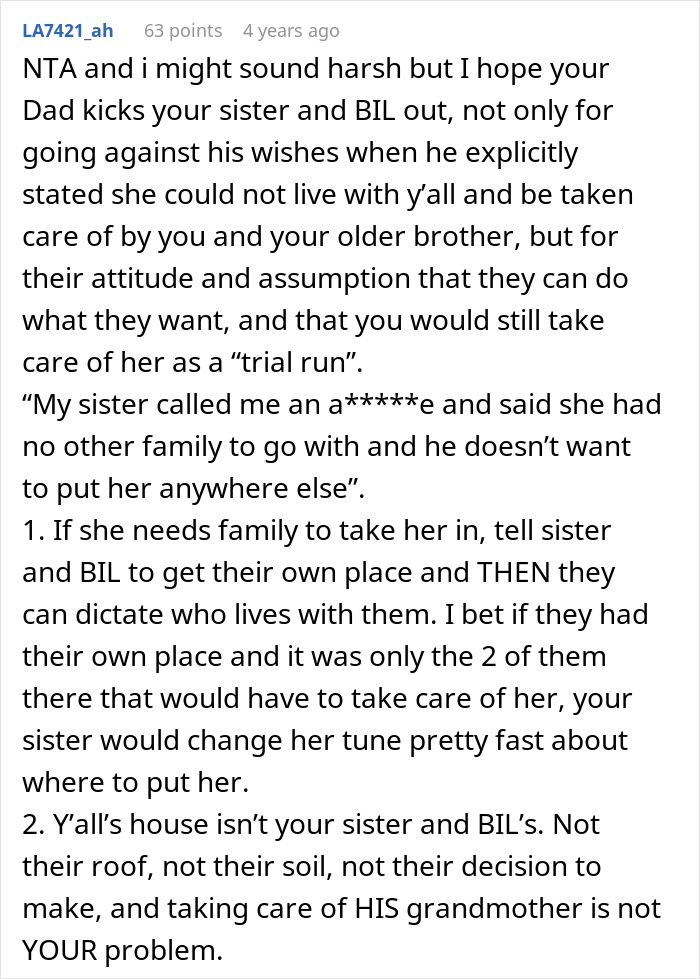 BIL Tries To Dump Grandma On Wife’s Siblings, Sis Called Selfish As She Refuses To Take Care Of Her
