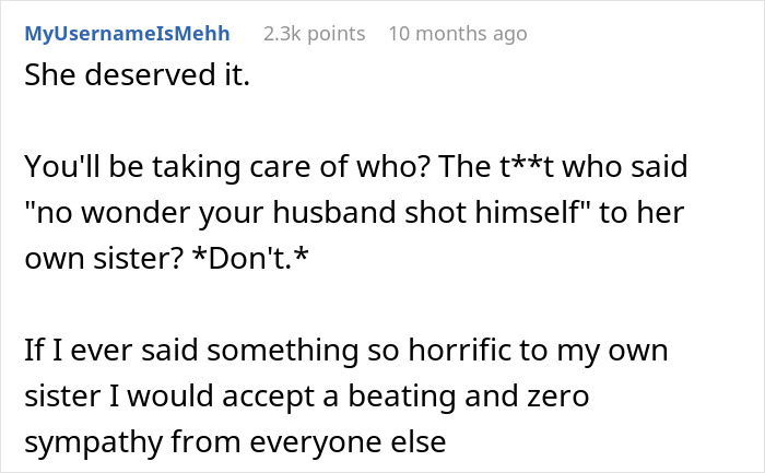 Sis Uses Late Hubs To Mock Widow, She Beats Her To A Concussion, Parent Thinks She Deserves It