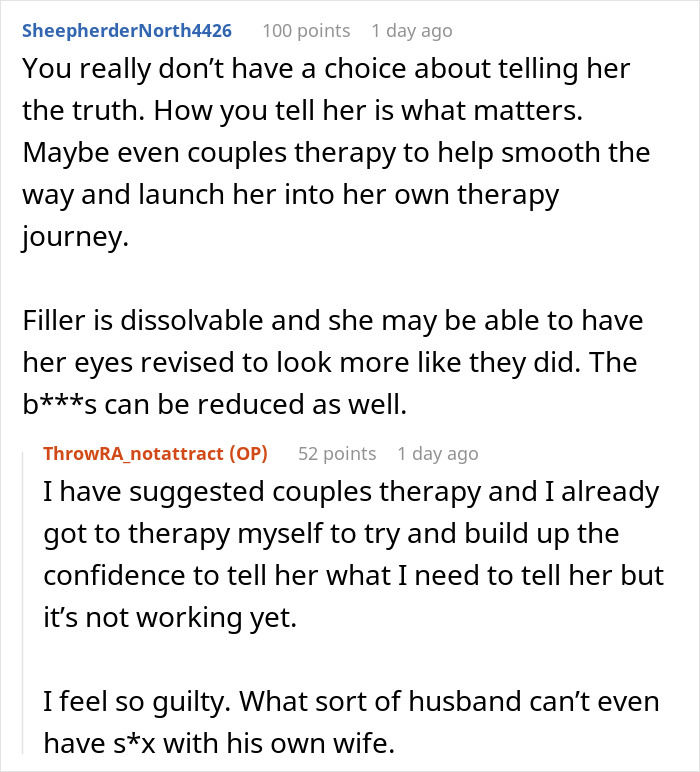 Wife&#8217;s Multiple Surgeries Turn Her Into A Stranger, Disappointed Hubs No Longer Finds Her Attractive