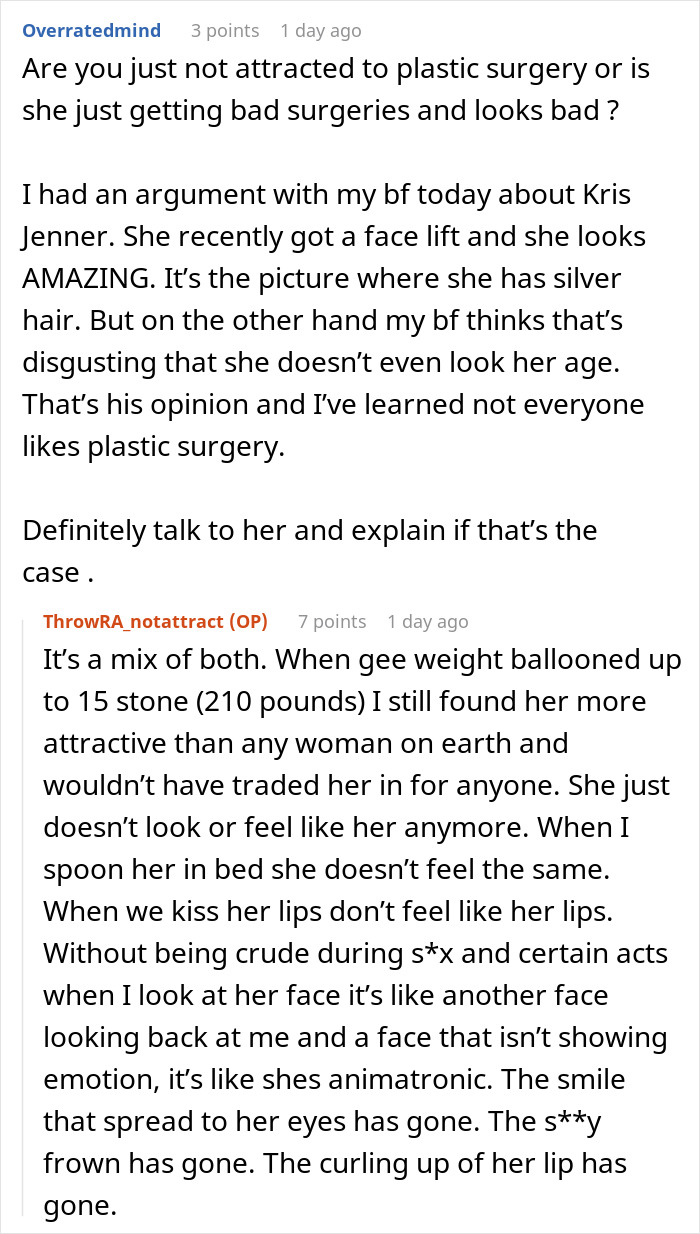 Wife&#8217;s Multiple Surgeries Turn Her Into A Stranger, Disappointed Hubs No Longer Finds Her Attractive