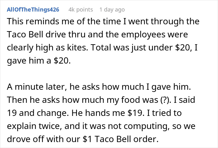 Young Waiter Doesn’t Bring A Customer Their Change, Gets Confused When They Ask For It