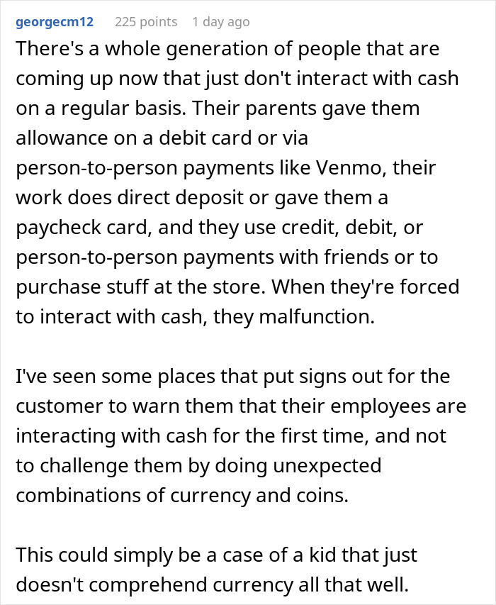 Young Waiter Doesn’t Bring A Customer Their Change, Gets Confused When They Ask For It