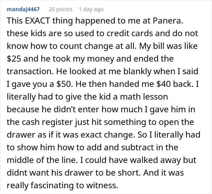 Young Waiter Doesn’t Bring A Customer Their Change, Gets Confused When They Ask For It