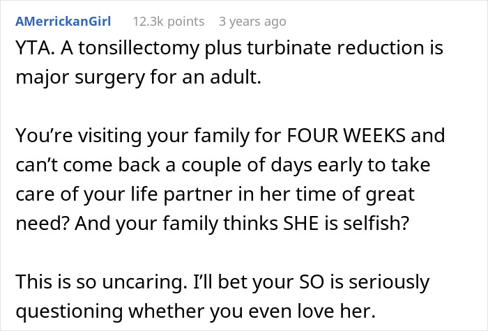 &#8220;AITA For Extending My Vacation With My Family And Missing My GF&#8217;s Surgery?&#8221;