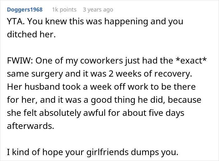 &#8220;AITA For Extending My Vacation With My Family And Missing My GF&#8217;s Surgery?&#8221;