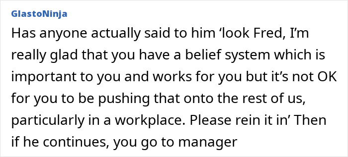 Office Drama Erupts After Guy Tries To Push His Extreme Religious Beliefs On Colleagues