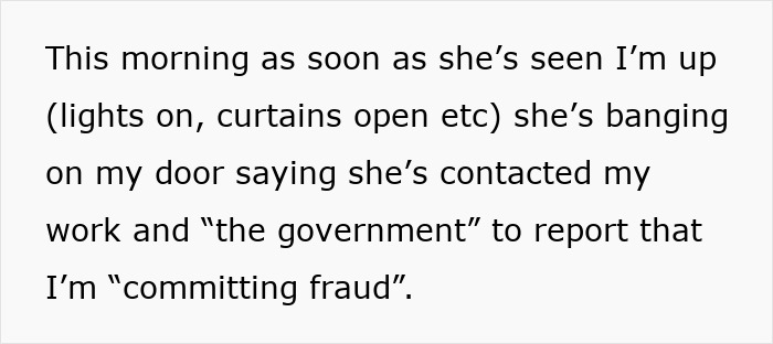 Person Recovering From Surgery Stupefied After Nasty Neighbor Says She’s Reporting Them For Fraud