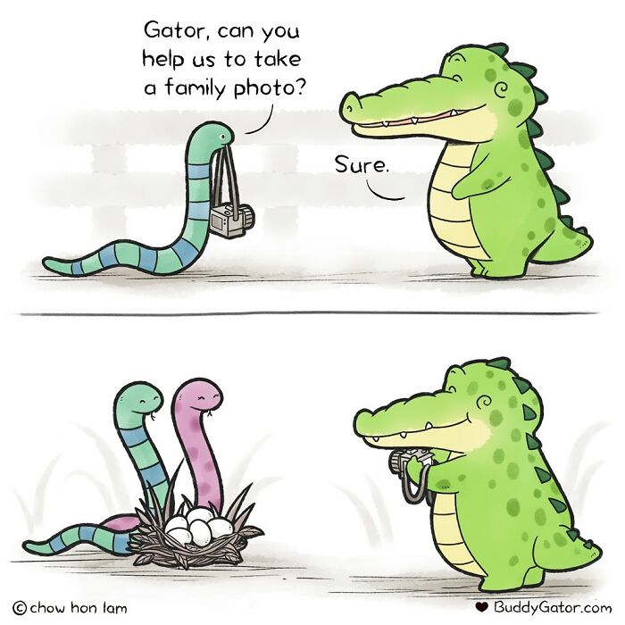 50 Wholesome Comics About An Alligator And His Friends By This Artist (New Pics)