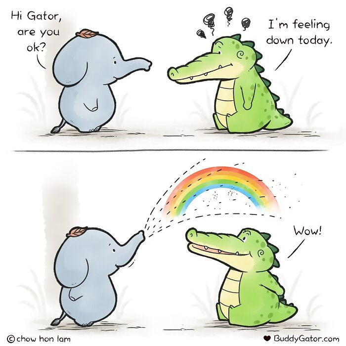 50 Wholesome Comics About An Alligator And His Friends By This Artist (New Pics)