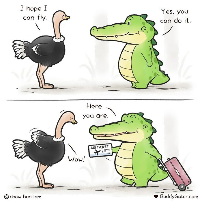 50 Wholesome Comics About An Alligator And His Friends By This Artist (New Pics)