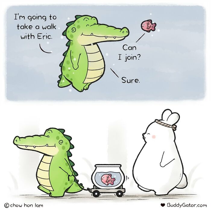 50 Wholesome Comics About An Alligator And His Friends By This Artist (New Pics)
