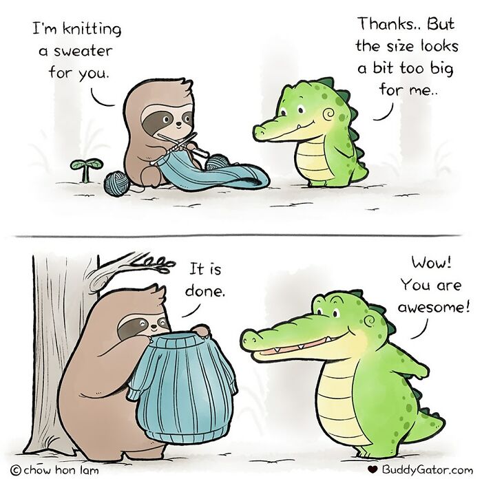 50 Wholesome Comics About An Alligator And His Friends By This Artist (New Pics)