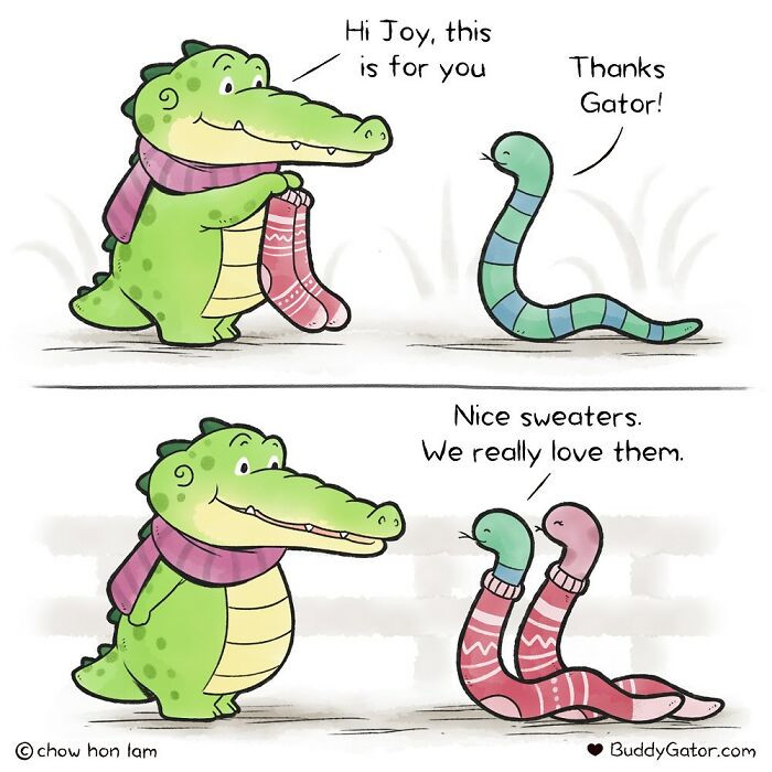 50 Wholesome Comics About An Alligator And His Friends By This Artist (New Pics)