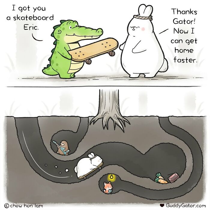50 Wholesome Comics About An Alligator And His Friends By This Artist (New Pics)