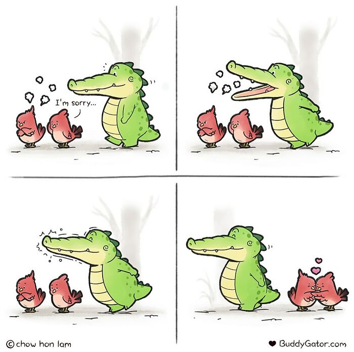 50 Wholesome Comics About An Alligator And His Friends By This Artist (New Pics)