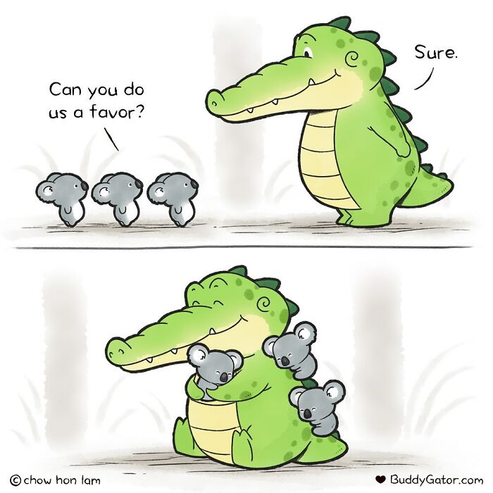 50 Wholesome Comics About An Alligator And His Friends By This Artist (New Pics)