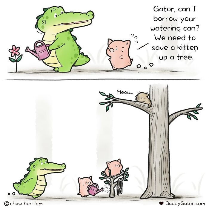 50 Wholesome Comics About An Alligator And His Friends By This Artist (New Pics)