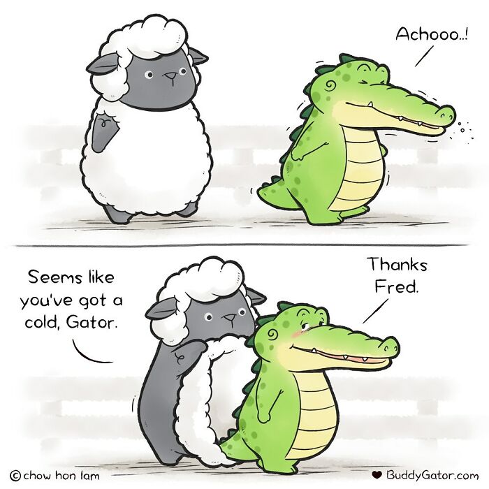 50 Wholesome Comics About An Alligator And His Friends By This Artist (New Pics)