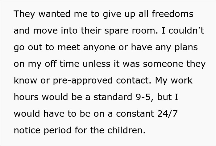Woman Tells Brother To Go To Hell After His Live-In Nanny Job Offer Comes With Ridiculous Demands