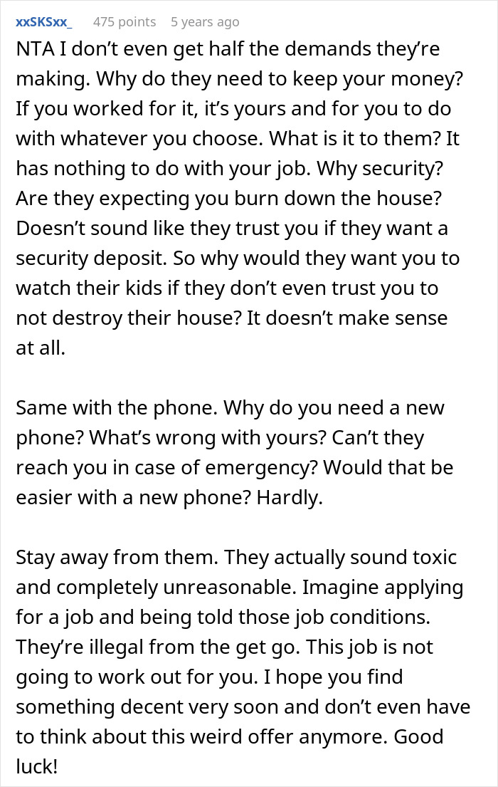 Woman Tells Brother To Go To Hell After His Live-In Nanny Job Offer Comes With Ridiculous Demands