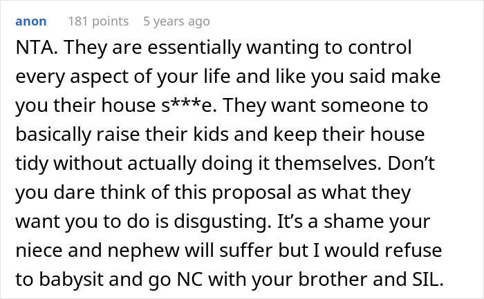 Woman Tells Brother To Go To Hell After His Live-In Nanny Job Offer Comes With Ridiculous Demands
