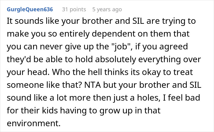 Woman Tells Brother To Go To Hell After His Live-In Nanny Job Offer Comes With Ridiculous Demands