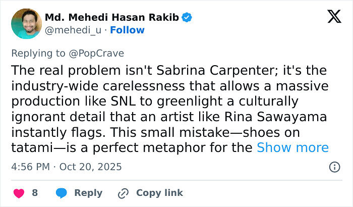 Sabrina Carpenter’s SNL Performance Slammed For &#8216;Disrespecful&#8217; Cultural Appropriation