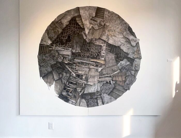 Artist Uses Cardboard And Texture To Capture The Fragility Of Architecture (20 Pics)
