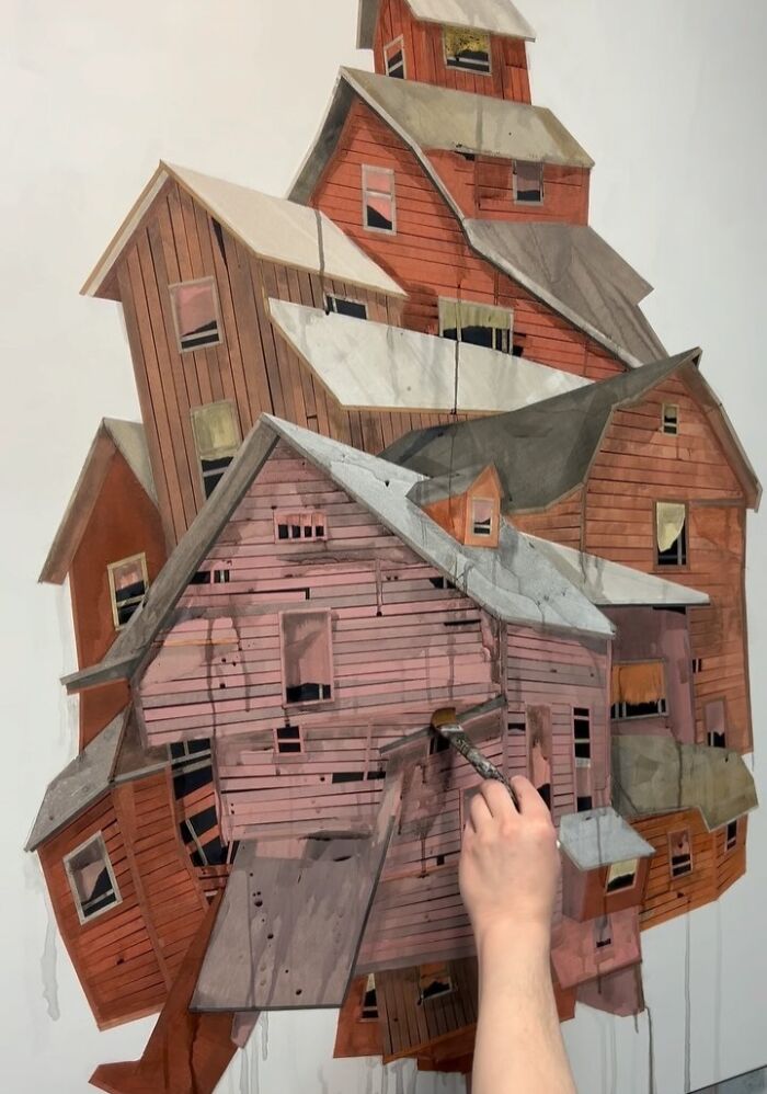 Artist Uses Cardboard And Texture To Capture The Fragility Of Architecture (20 Pics)
