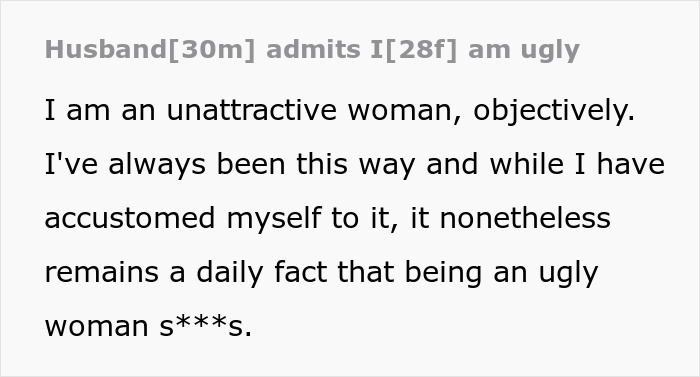 &#8220;I Know She&#8217;s Ugly, I Know She&#8217;s Ugly, I Know She&#8217;s Ugly&#8221;: Wife Overhears Husband