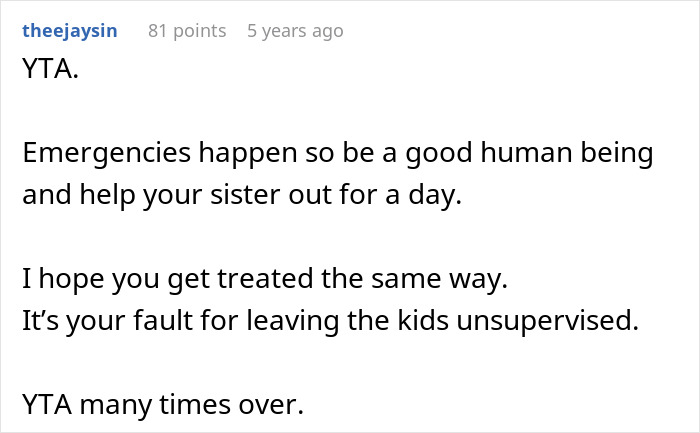 Sister Demands Child-Free Sibling Take In Her 3 Kids In An Emergency, Surprised It Doesn&#8217;t Go Well