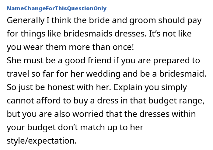 “In Shock”: Woman Is Upset After Bride-To-Be Asks Her To Pay For Her Own Bridesmaid’s Dress