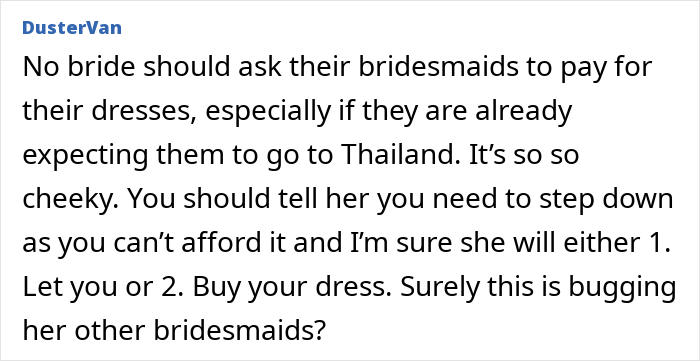 “In Shock”: Woman Is Upset After Bride-To-Be Asks Her To Pay For Her Own Bridesmaid’s Dress