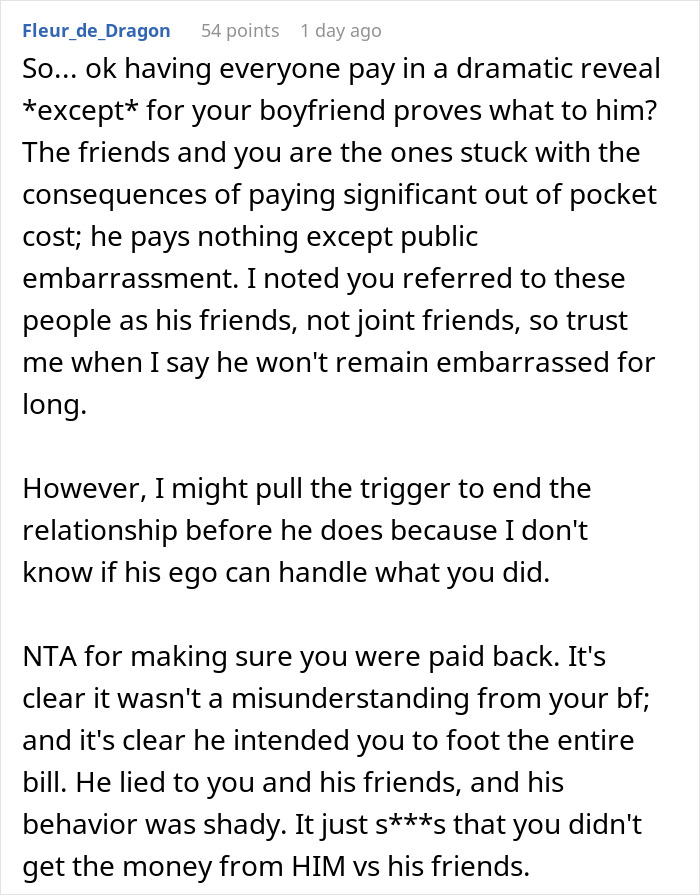 BF Brags About Covering Expenses For B-day Trip, Friends Shocked When GF Reveals She Was Behind It BF Brags About Covering Expenses For B-day Trip, Friends Shocked When GF Reveals She Was Behind It