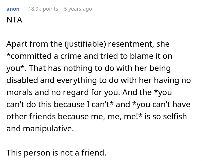 Disabled Teen Thinks She Can Get Away With Anything, Is Shocked When Her Best Friend Finally Abandons Her Disabled Teen Thinks She Can Get Away With Anything, Is Shocked When Her Best Friend Finally Abandons Her