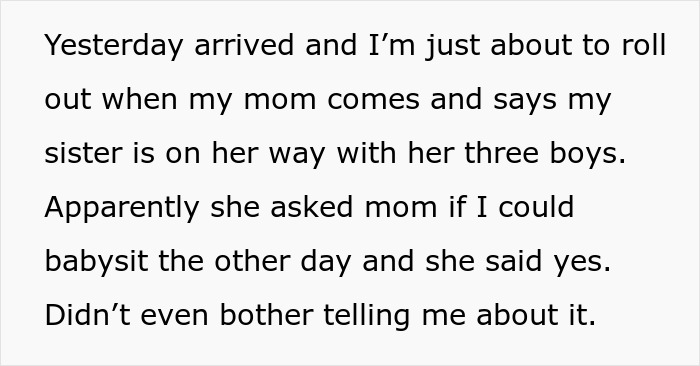 Woman Assumes Paralyzed Sister Can Babysit Her Kids Whenever, Gets A Reality Check Woman Assumes Paralyzed Sister Can Babysit Her Kids Whenever, Gets A Reality Check