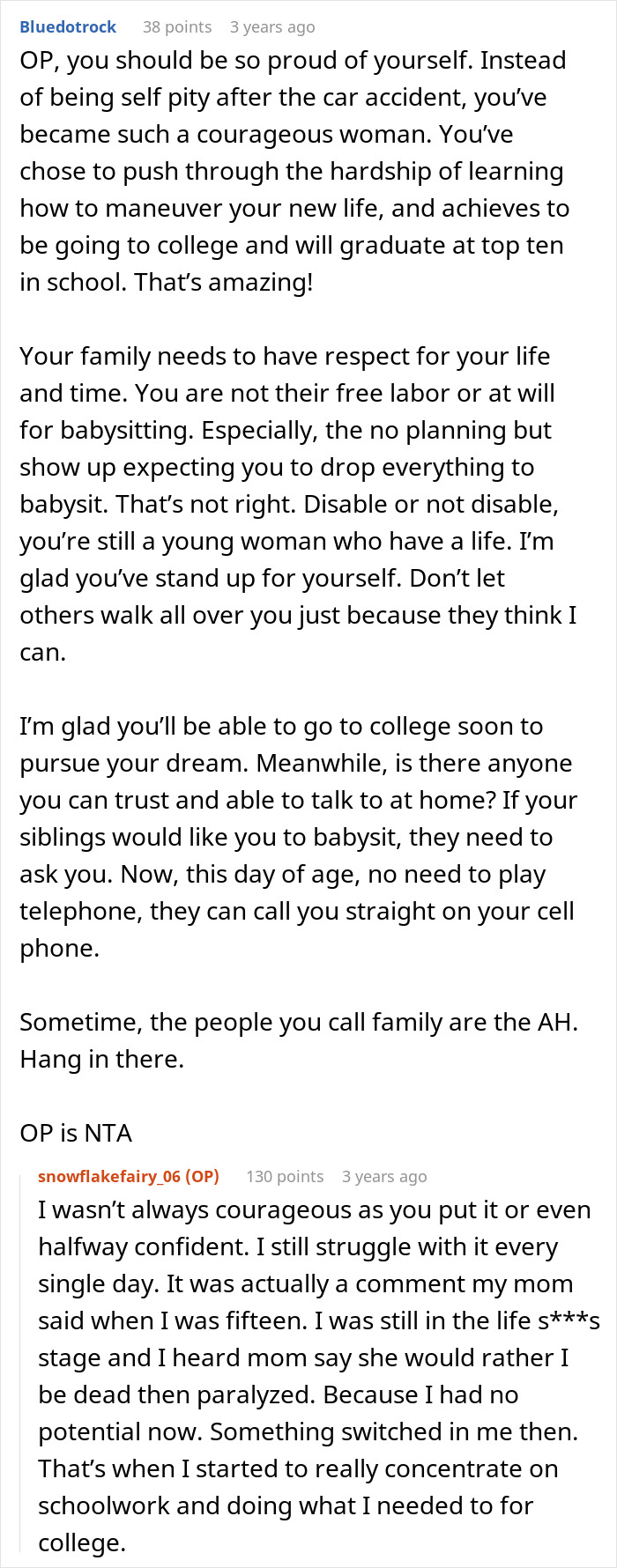 Woman Assumes Paralyzed Sister Can Babysit Her Kids Whenever, Gets A Reality Check Woman Assumes Paralyzed Sister Can Babysit Her Kids Whenever, Gets A Reality Check