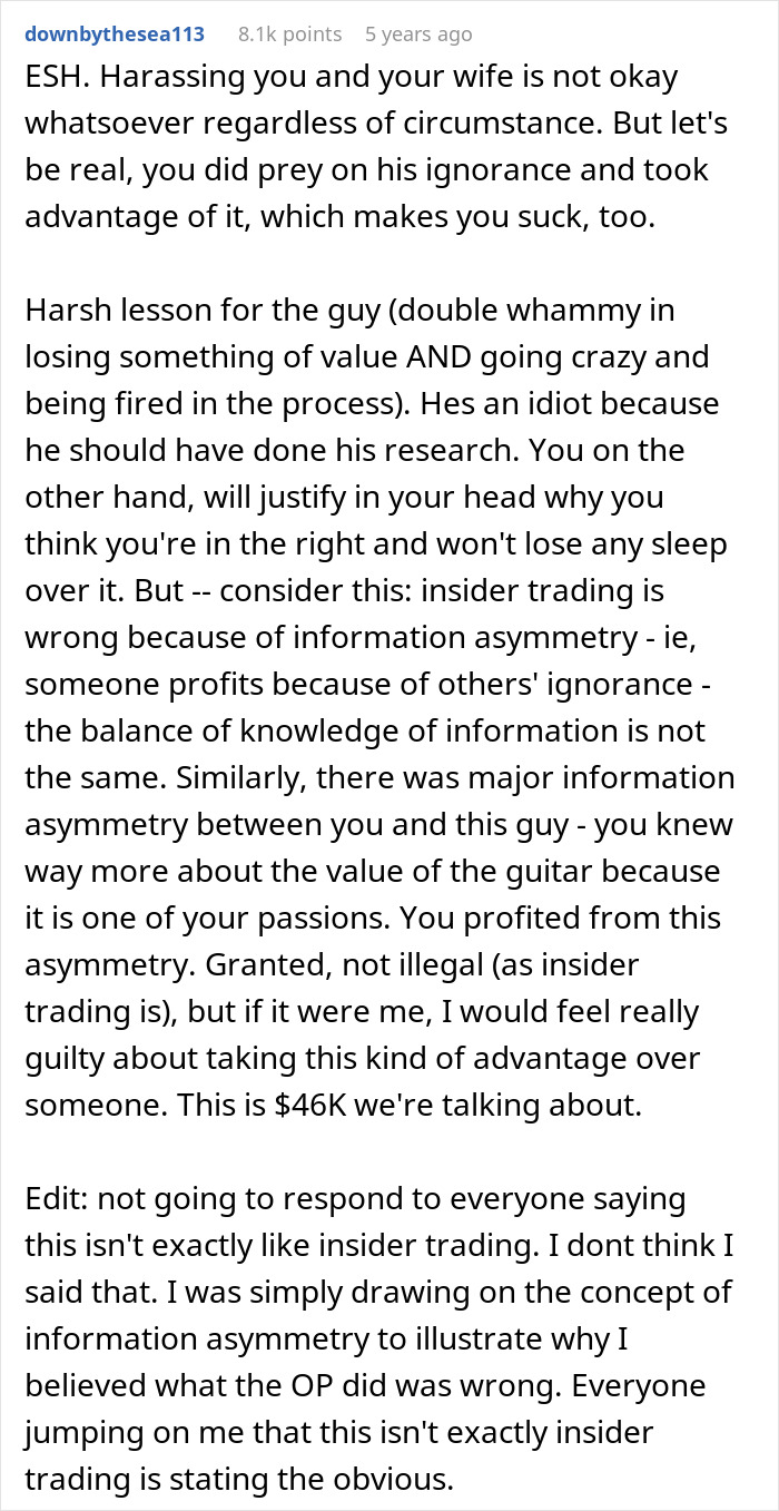 Guy Refuses To Sell Back A $50K Guitar He Bought For $4K, All Hell Breaks Loose Guy Refuses To Sell Back A $50K Guitar He Bought For $4K, All Hell Breaks Loose
