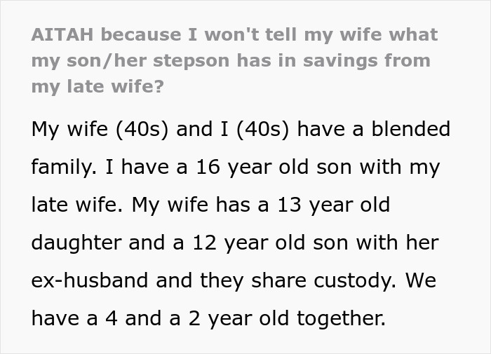 Man Protects His Son’s Savings From His Late Wife At All Costs Against Current Wife Man Protects His Son’s Savings From His Late Wife At All Costs Against Current Wife