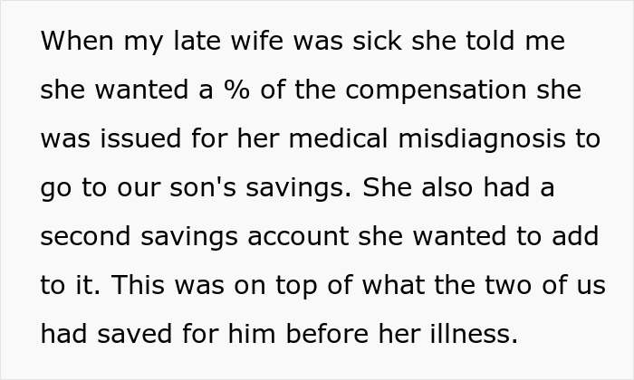 Man Protects His Son’s Savings From His Late Wife At All Costs Against Current Wife Man Protects His Son’s Savings From His Late Wife At All Costs Against Current Wife