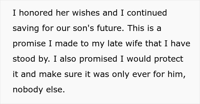 Man Protects His Son’s Savings From His Late Wife At All Costs Against Current Wife Man Protects His Son’s Savings From His Late Wife At All Costs Against Current Wife