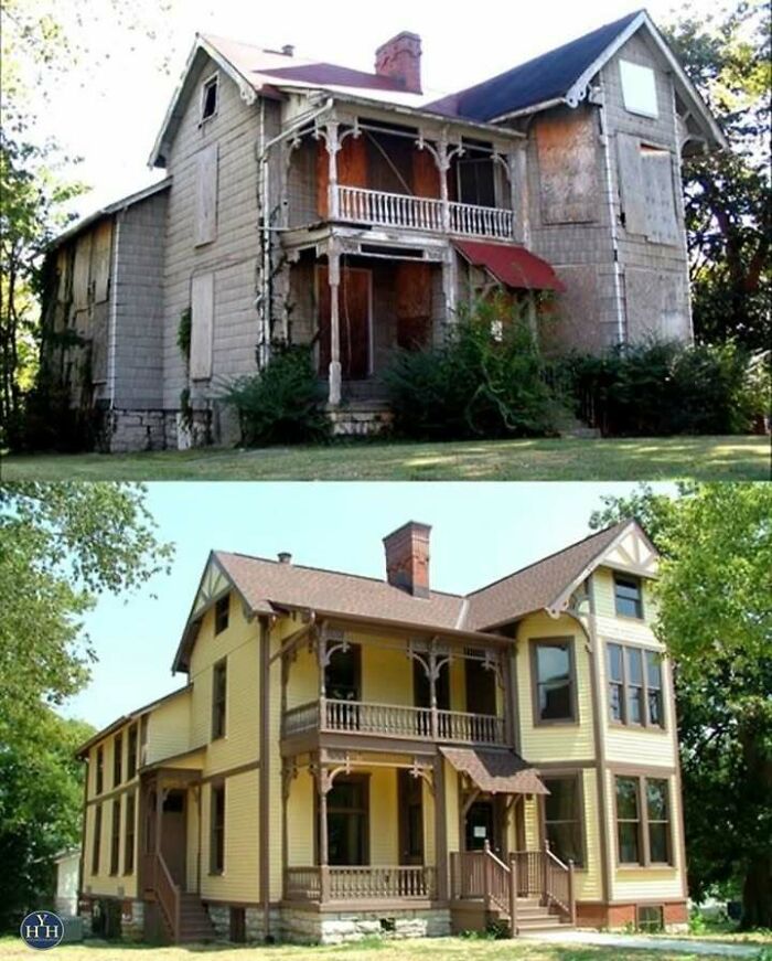 55 Before-And-After Pics Of Houses Getting Back Their Historical Charm 55 Before-And-After Pics Of Houses Getting Back Their Historical Charm
