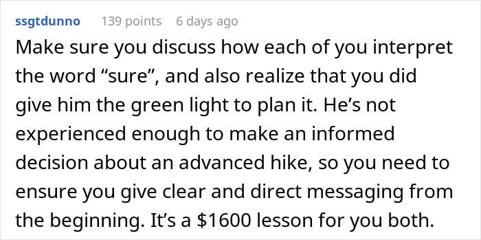 Woman Likes To Hike, So Husband Plans A Surprise Trip, She Refuses After Looking It Up Online