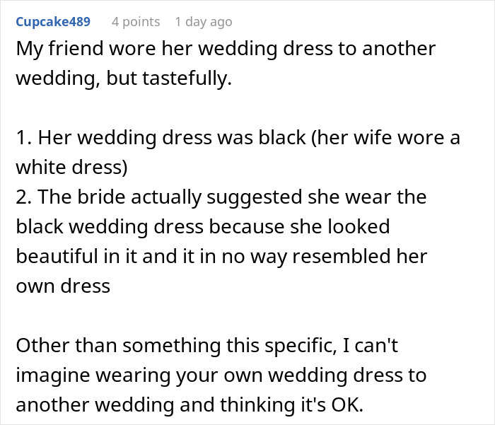 Woman Thinks It’s A Great Idea To Reuse Her Wedding Dress For Her Brother’s Wedding: “Special Kind Of Special” Woman Thinks It’s A Great Idea To Reuse Her Wedding Dress For Her Brother’s Wedding: “Special Kind Of Special”