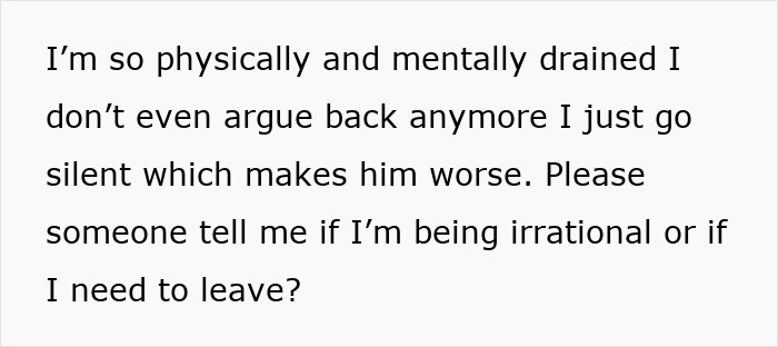 “I Feel Like I’m Going Insane”: Wife Sick Of Hubs’s Emotional Cruelty, Ponders Ditching Him For Good “I Feel Like I’m Going Insane”: Wife Sick Of Hubs’s Emotional Cruelty, Ponders Ditching Him For Good