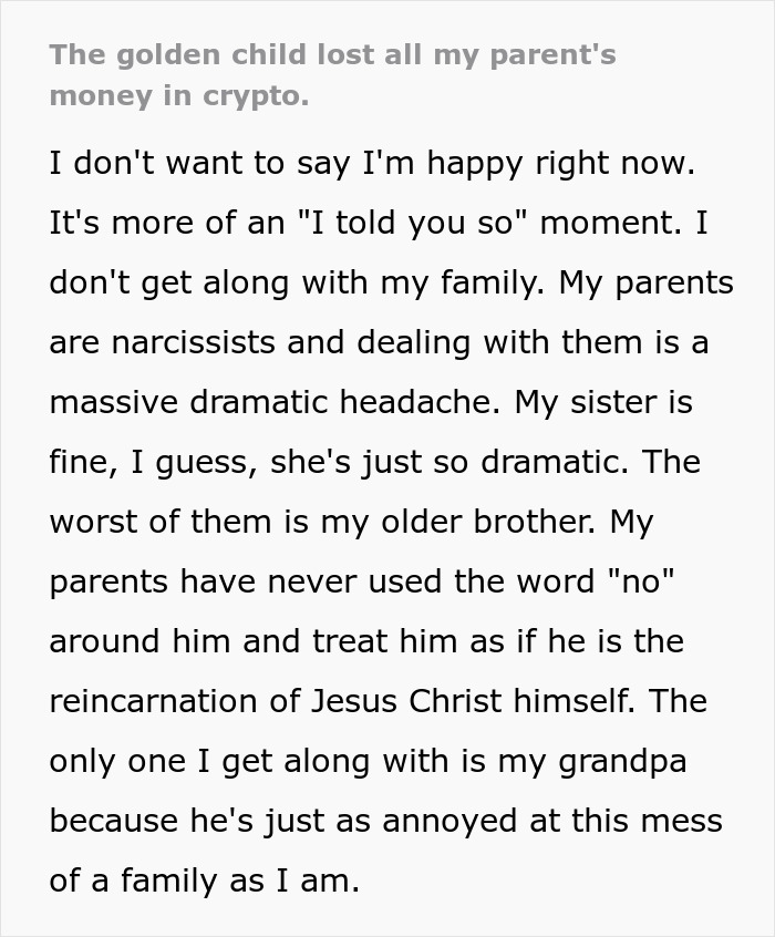Person And Grandpa Laugh At Parents After They Lose Everything By Spoiling Golden Child Person And Grandpa Laugh At Parents After They Lose Everything By Spoiling Golden Child