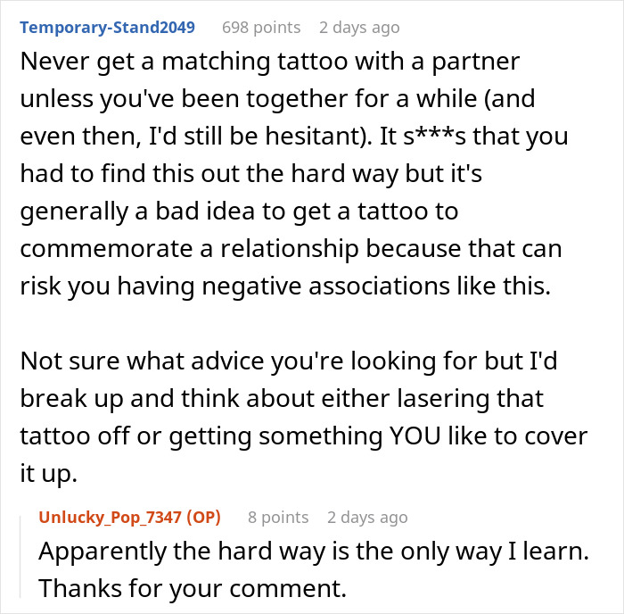Man’s Romantic Gesture Backfires When Girlfriend Realizes Her Tattoo Is A Carbon Copy Of His Ex’s Man’s Romantic Gesture Backfires When Girlfriend Realizes Her Tattoo Is A Carbon Copy Of His Ex’s
